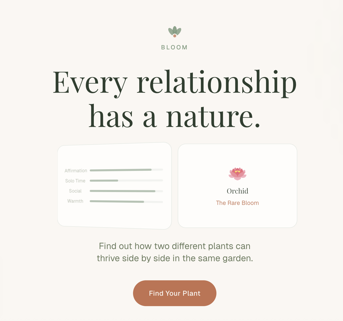 Bloom — every relationship has a nature